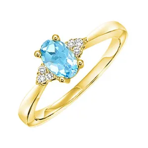 10KT Yellow Gold Sparkle Fashion Ring - 1/10 ctw