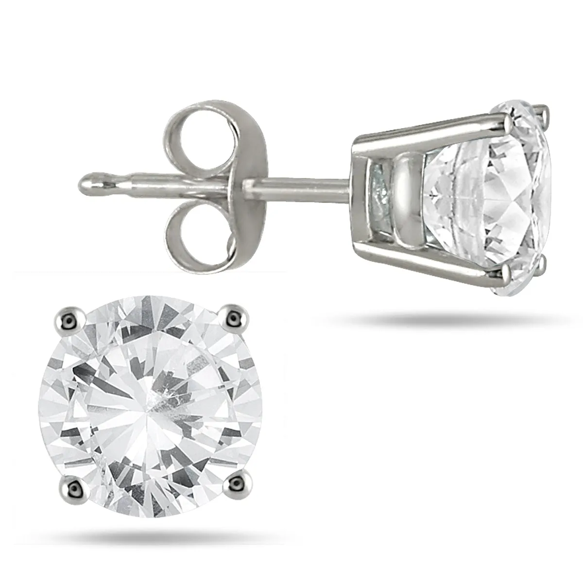 1/2 Carat TW Round Diamond Solitaire Earrings in 14K White Gold