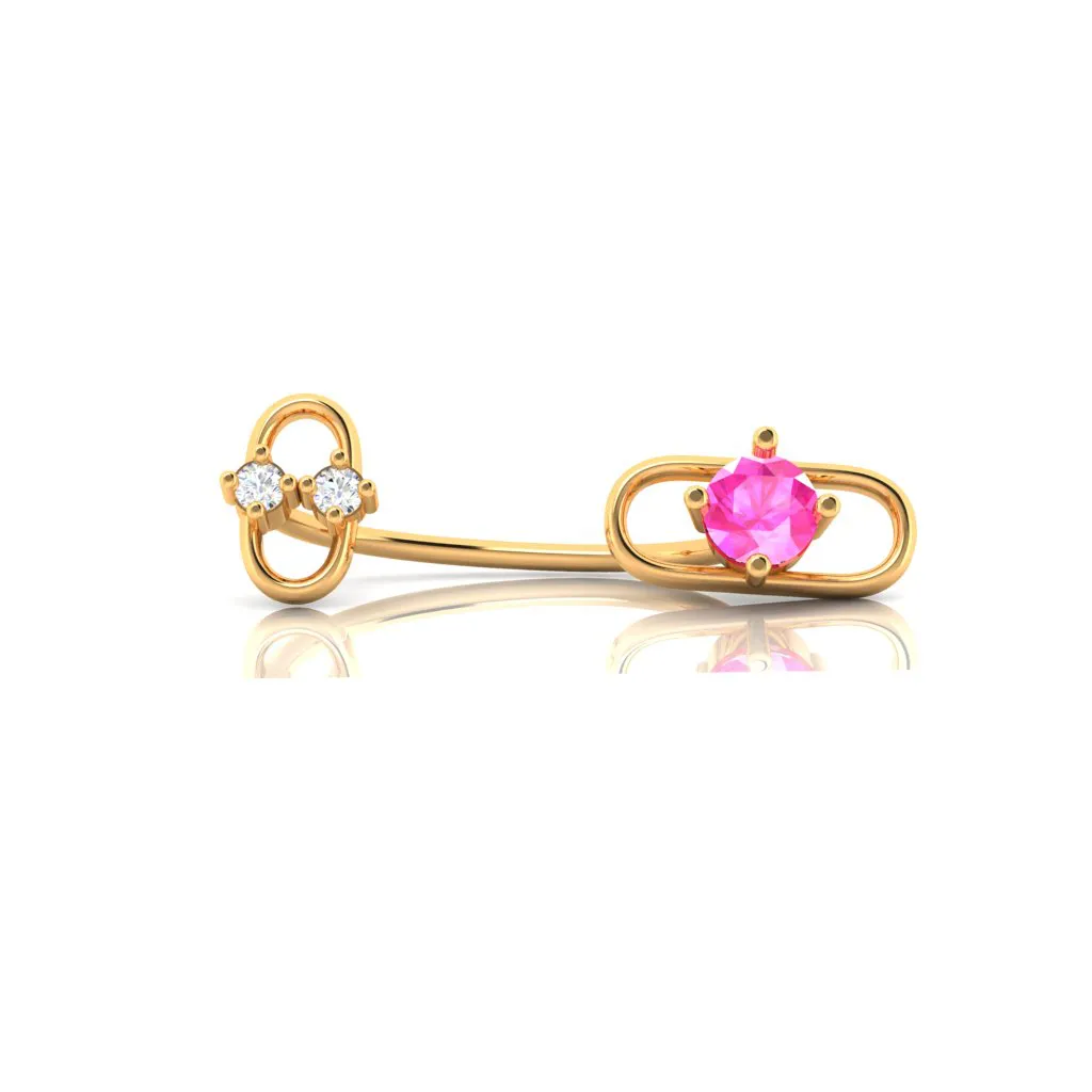 14k Dazzling Carabiner-shaped Diamond Belly Button Ring