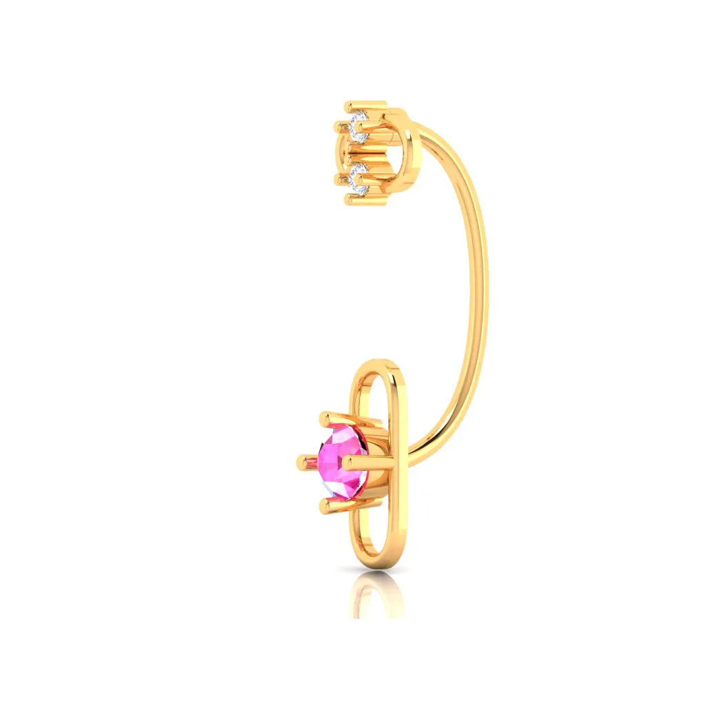 14k Dazzling Carabiner-shaped Diamond Belly Button Ring