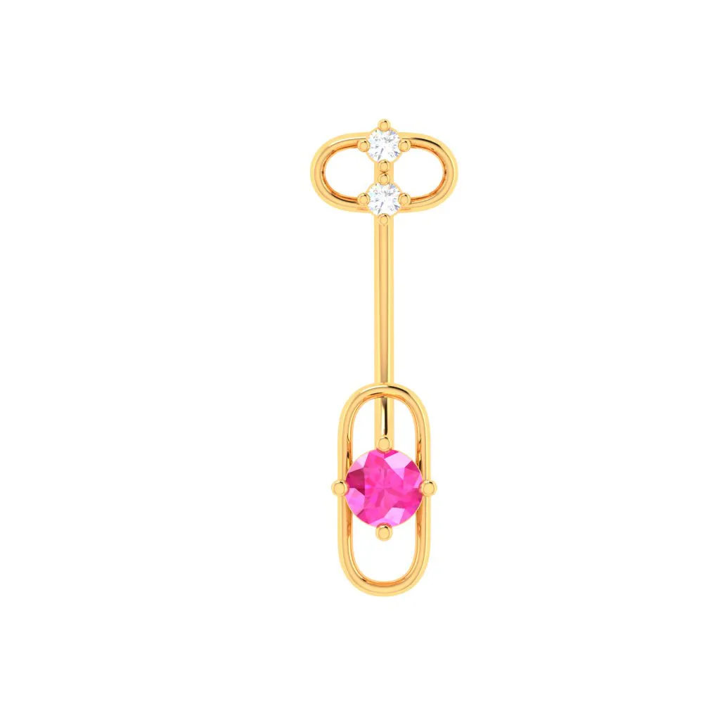 14k Dazzling Carabiner-shaped Diamond Belly Button Ring