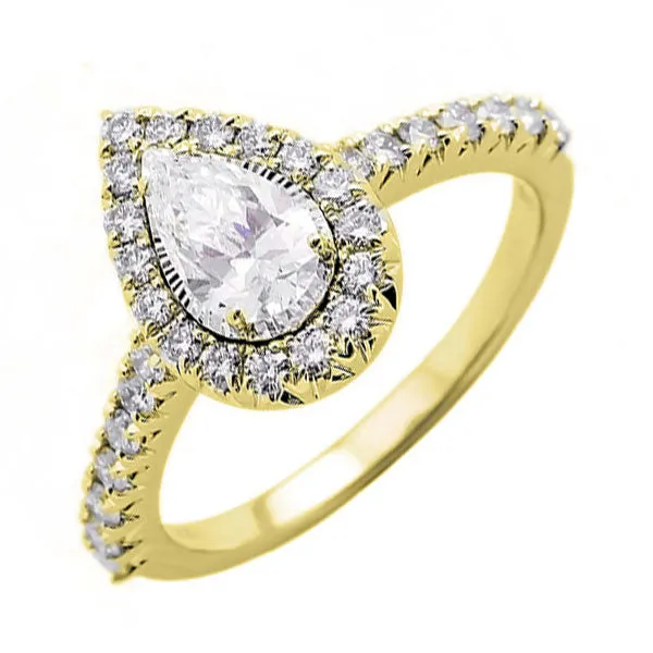 14KT Yellow Gold & Diamonds Stunning Engagement Ring - 1 CTW