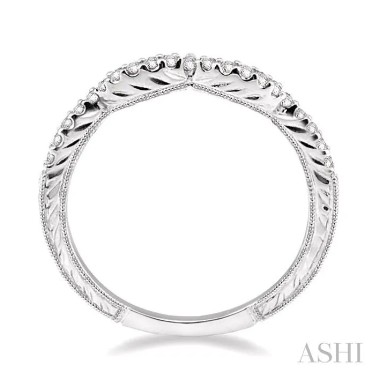 1/5 Ctw Round Cut Diamond Matching Wedding Band in 14K White Gold