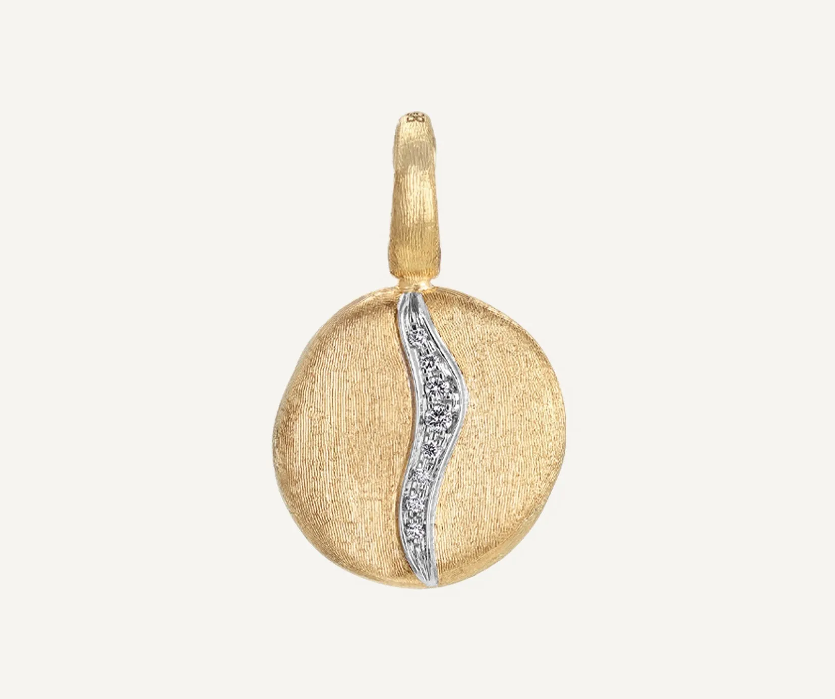 18K Yellow Gold Gemstone Pendant with Diamond Accents