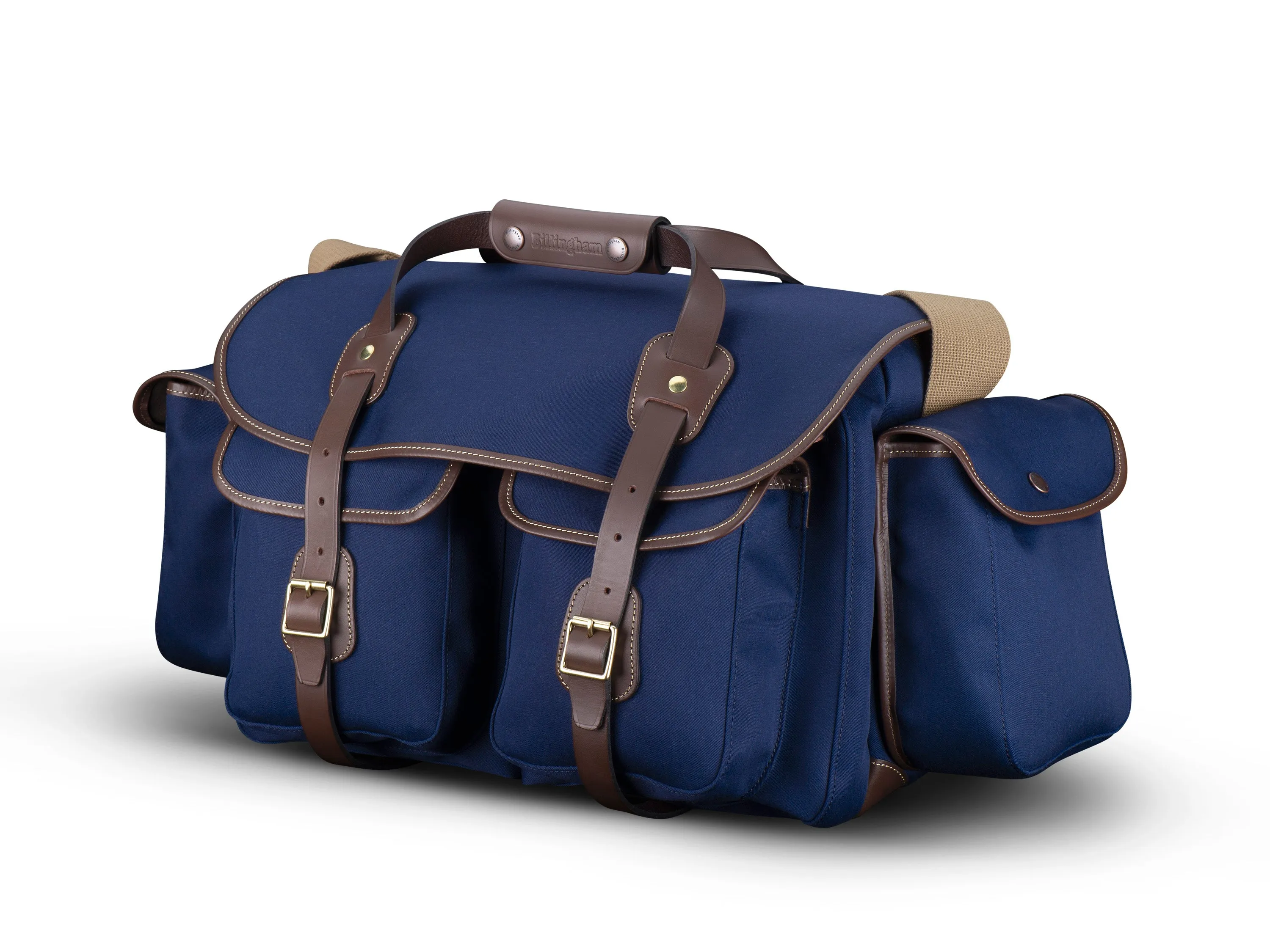 550 Camera Bag - Navy Canvas / Chocolate Leather