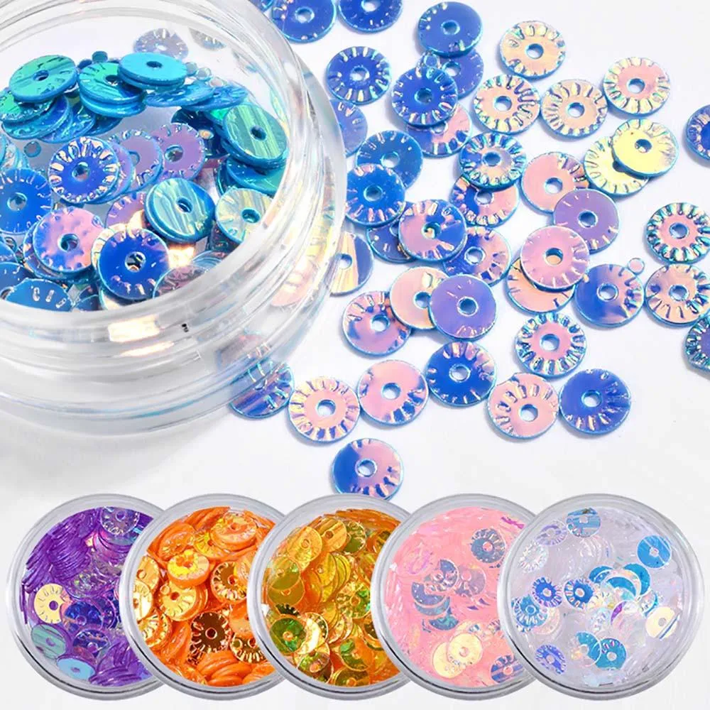 6 Color Round Sequins Dazzling Sticker Nail Art Decoration