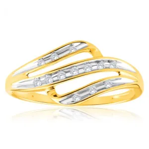 9ct Yellow Gold Diamond Alluring Ring