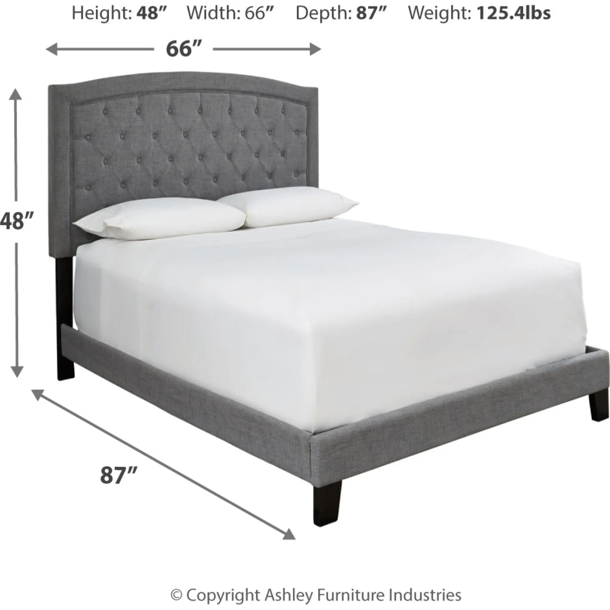 Adelloni 3 Piece Upholstered Bed