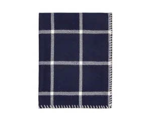 Alicia Adams Alpaca Graydon Throw in Navy Blue and Ivory