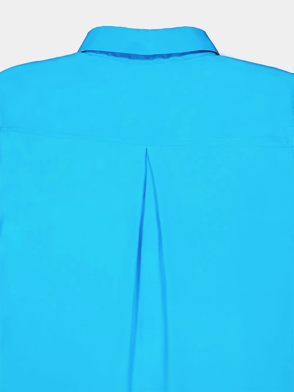 Ametista Blue Silk Satin Matte Shirt