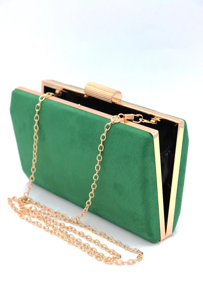 Annika Suede Clutch (Green)