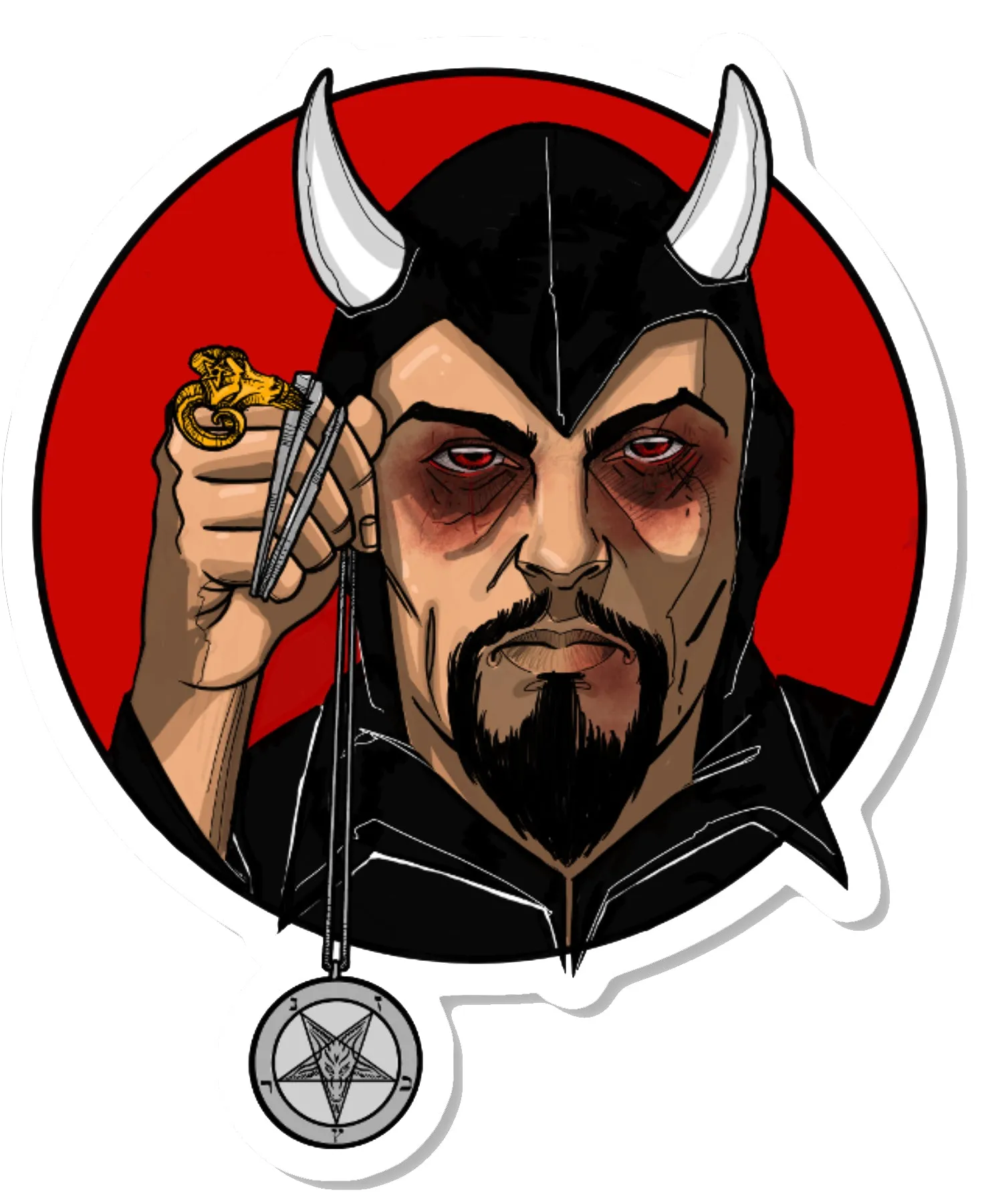 Anton LaVey Cut Vinyl STICKER