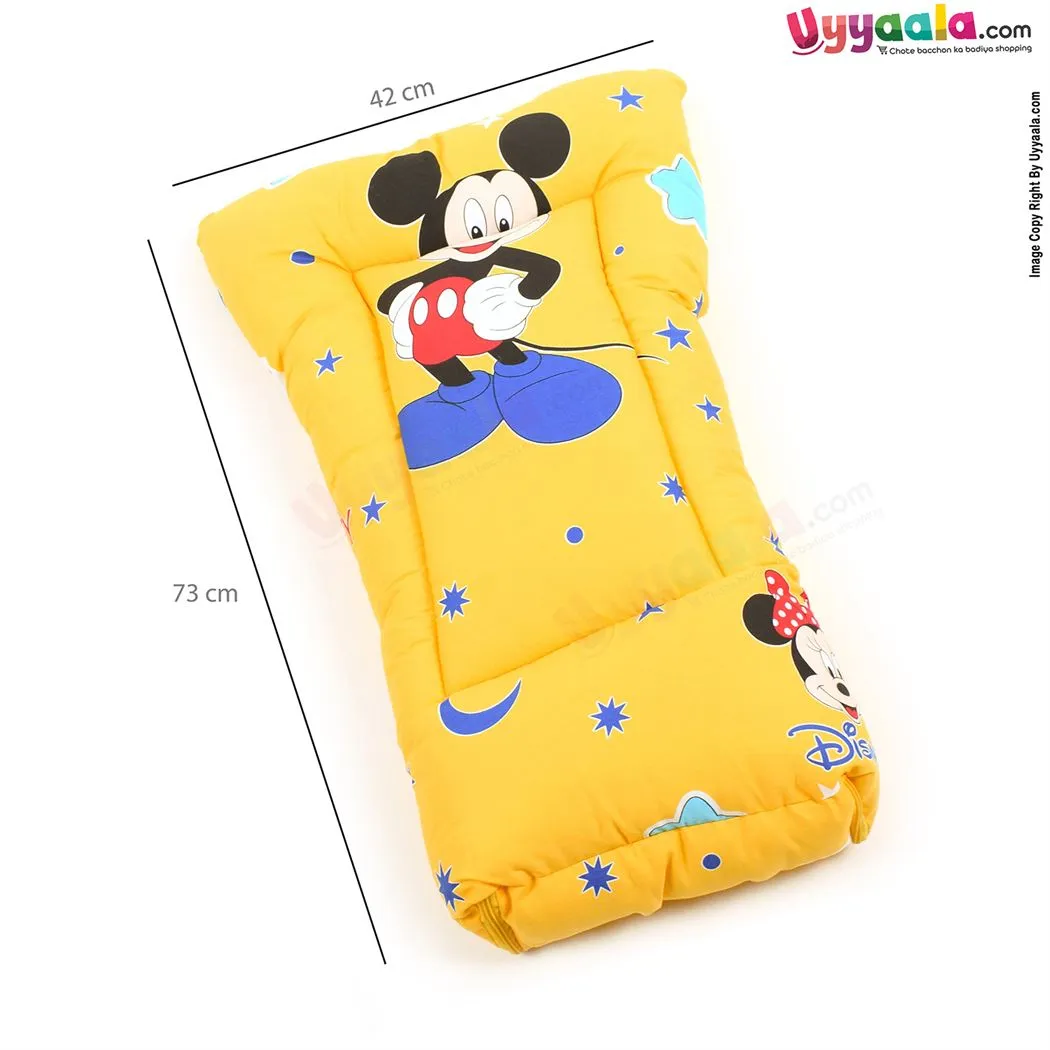 Baby Sleeping Bag Premium Cotton Mickey Mouse Print, 0-12m Age - Yellow