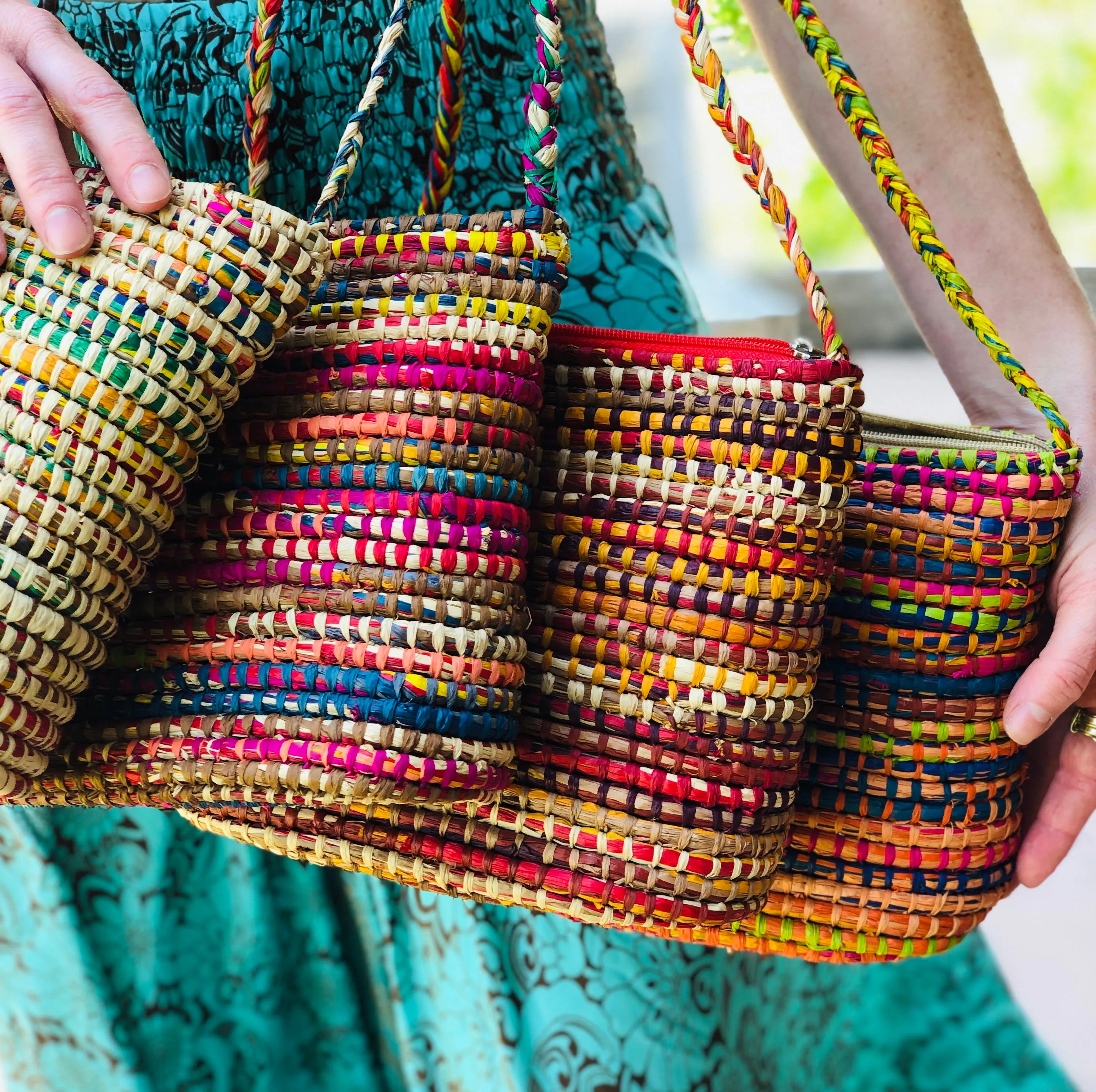 Barbados Crochet Straw Crossbody Bag