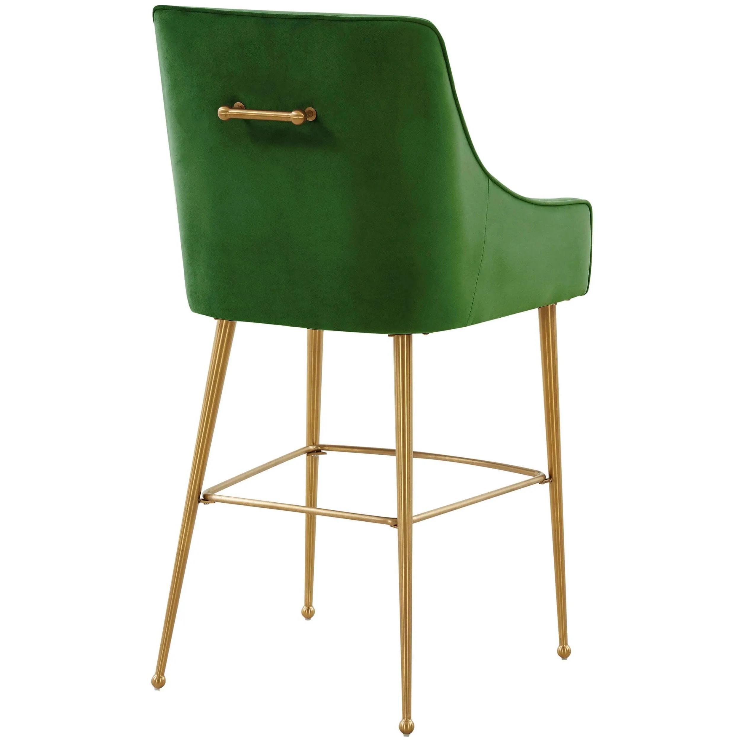 Beatrix Bar & Counter Stool, Green/Brushed Gold Legs