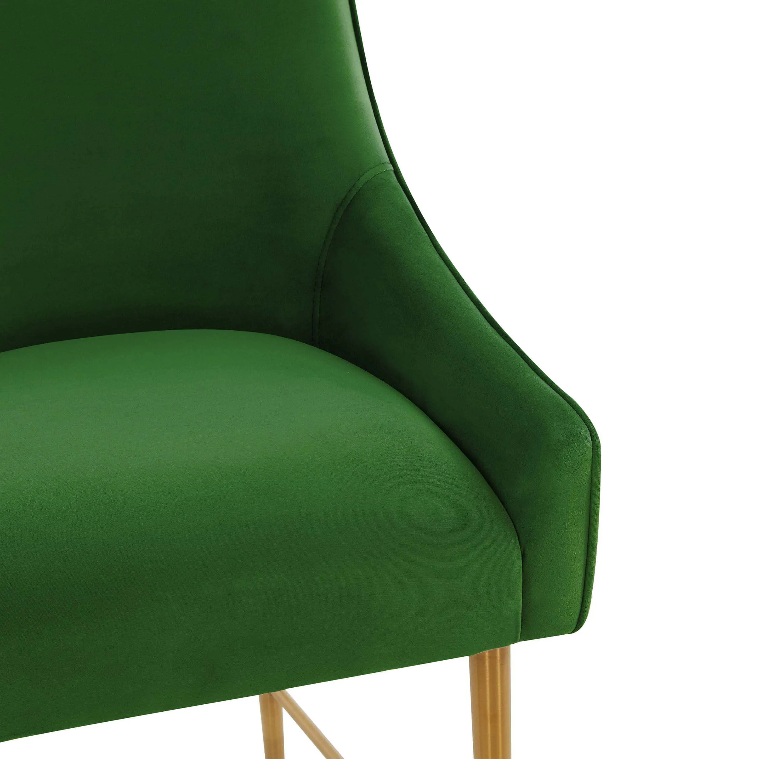 Beatrix Bar & Counter Stool, Green/Brushed Gold Legs