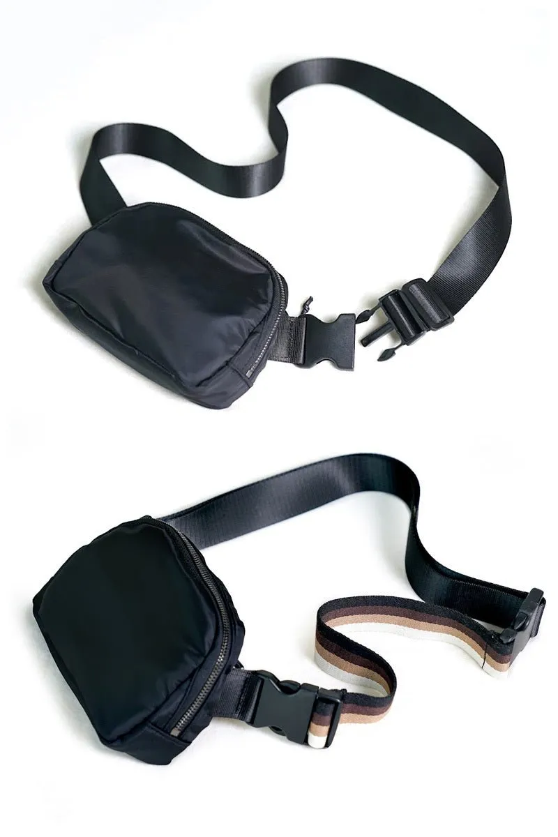 Black Belt Bag with 5 Extension Strap Set