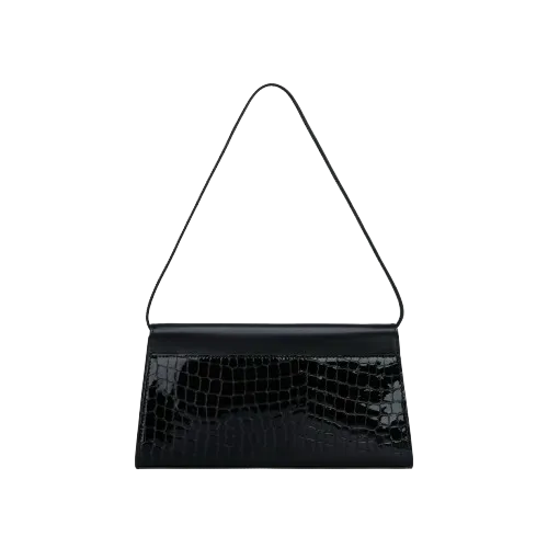 Black Croc Shoulder Bag (Limited Edition. Pre-Order Only.)