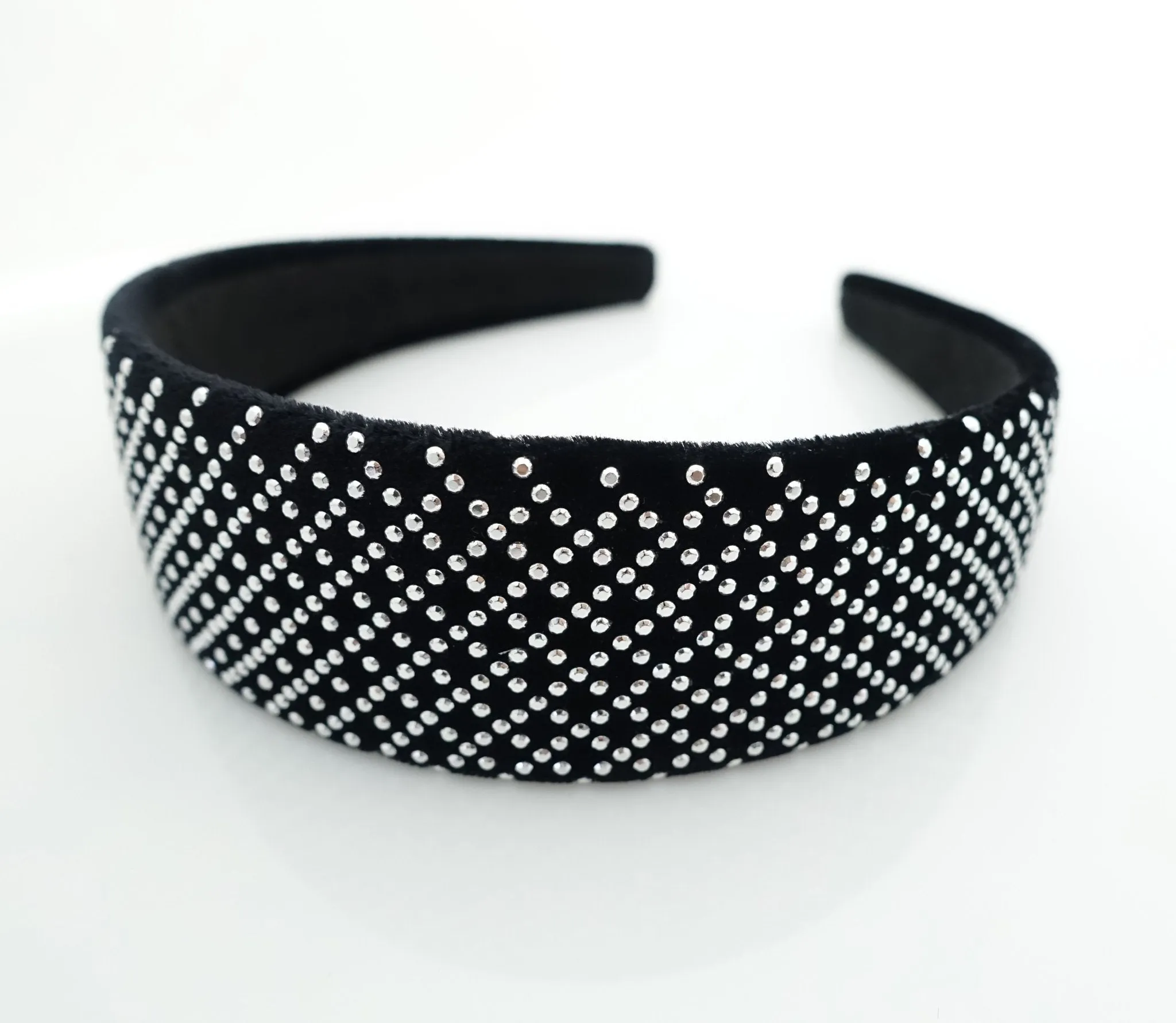 black velvet diamond grid headband dazzling fashion women fashion hairband