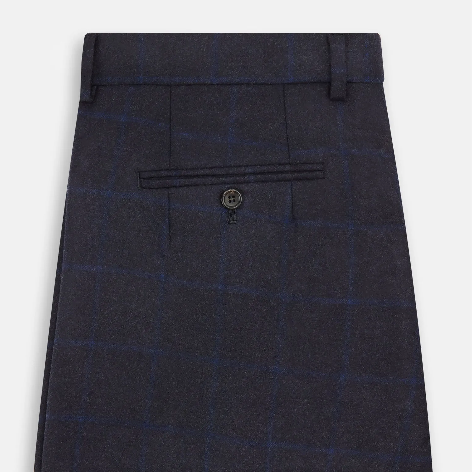 Blue Checked Navy Rupert Trousers