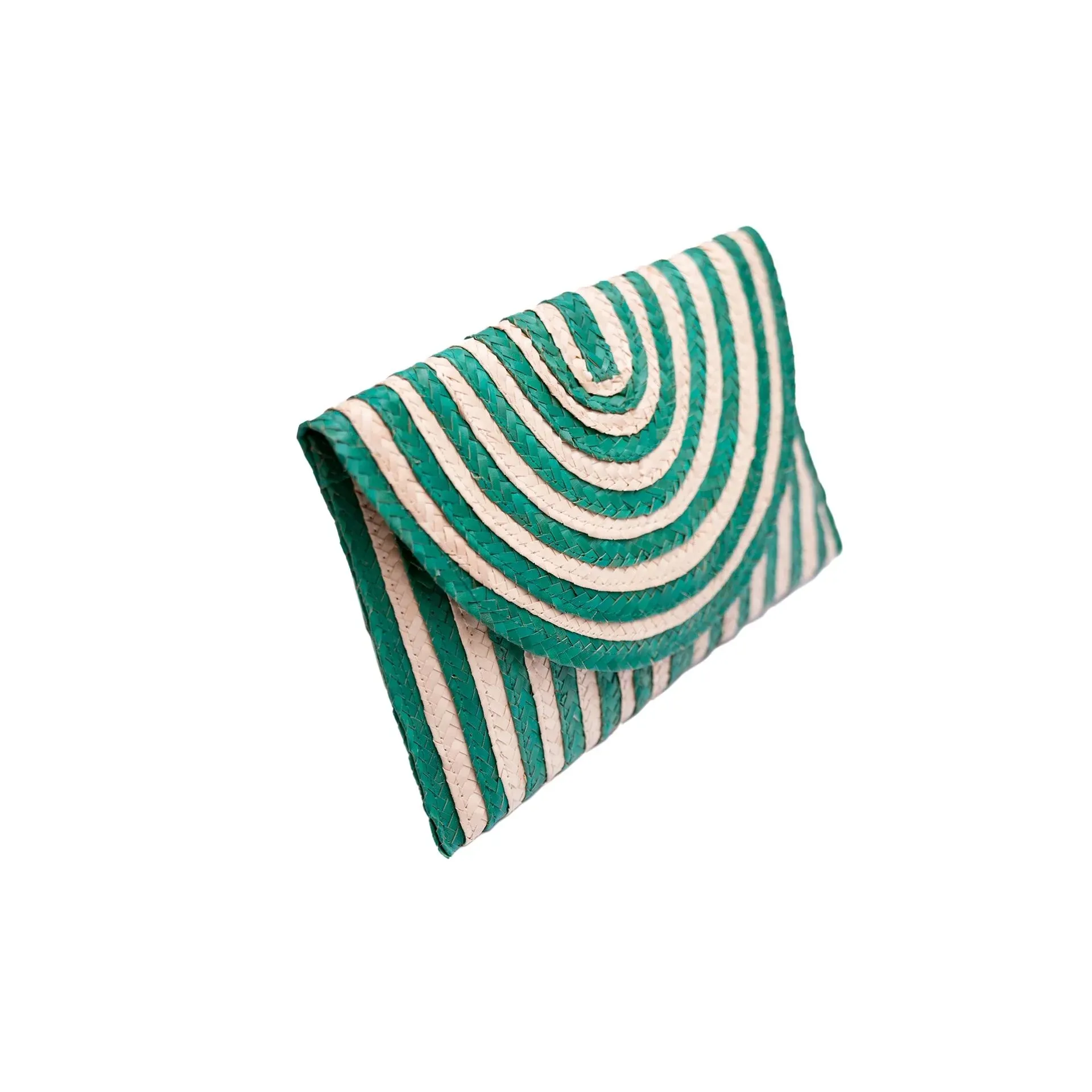 Brooke - Cream/Green Small Clutch