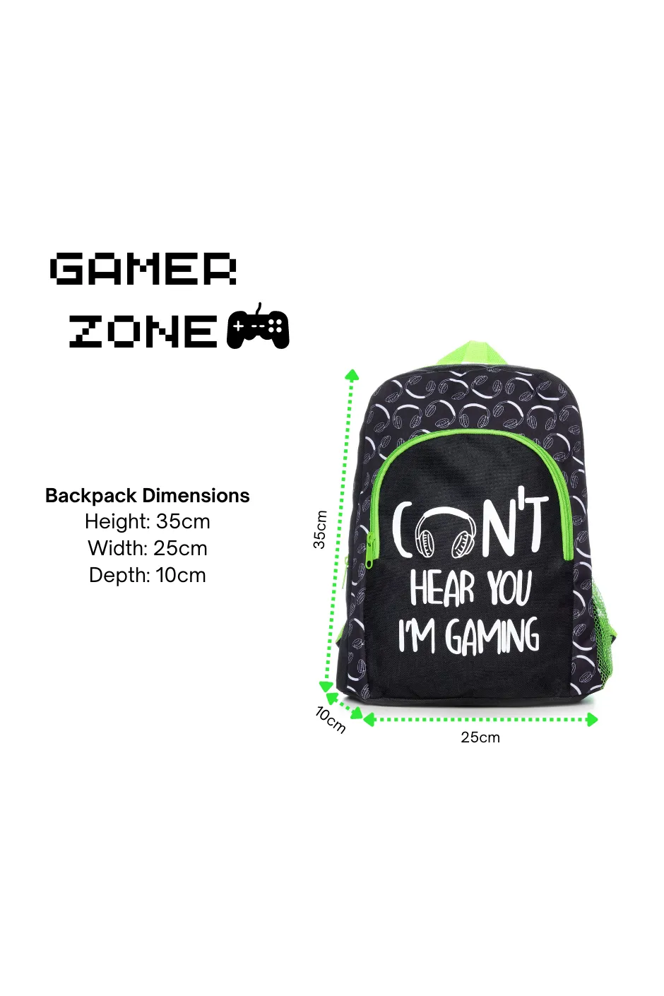 Can't Hear You I'm Gaming School Bag, Kids Boys Gamer Backpack