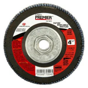 Carborundum Premier Red Zirconia Alumina Type 29 Fat Boy Flap Discs,4 1/2",40 Grit,5/8 Arbor, 05539570539