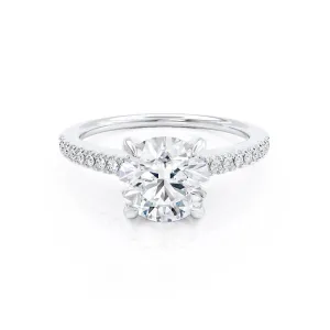 CATALINA - Round Diamond Shoulder Set Platinum 950 Engagement Ring