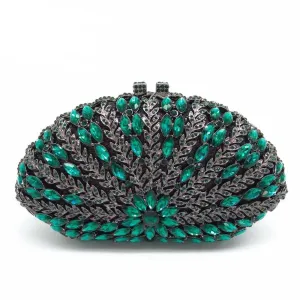 Cecilia Green Emerald Diamond Clutch