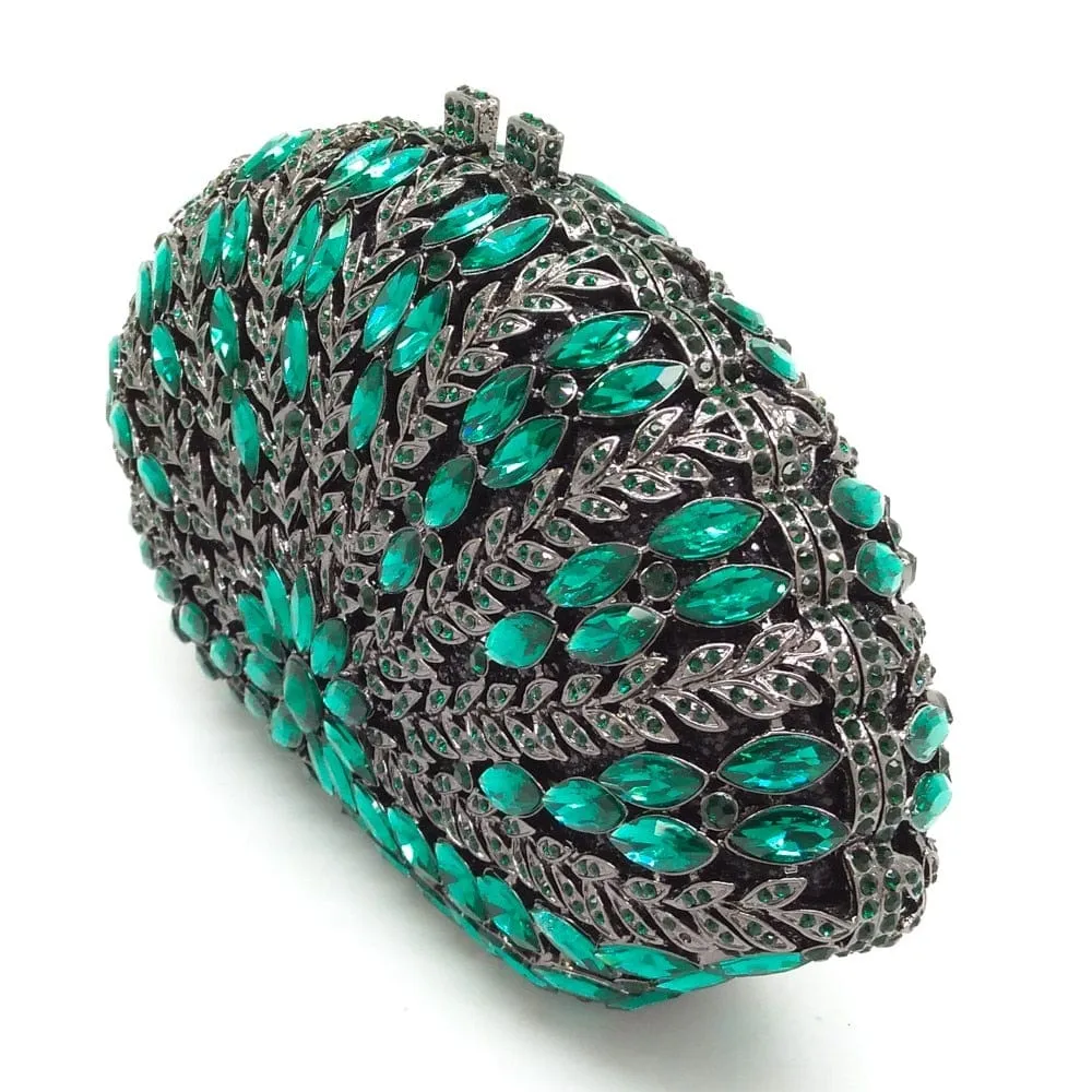 Cecilia Green Emerald Diamond Clutch