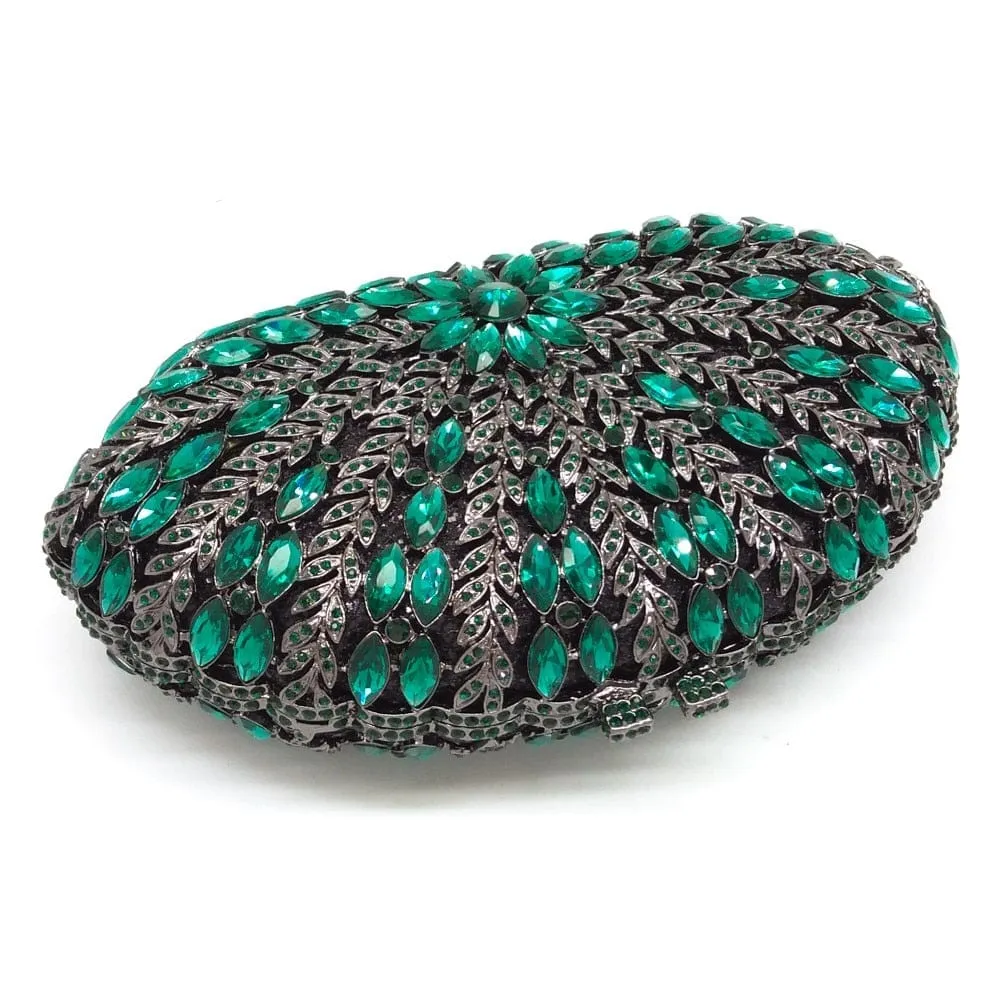 Cecilia Green Emerald Diamond Clutch