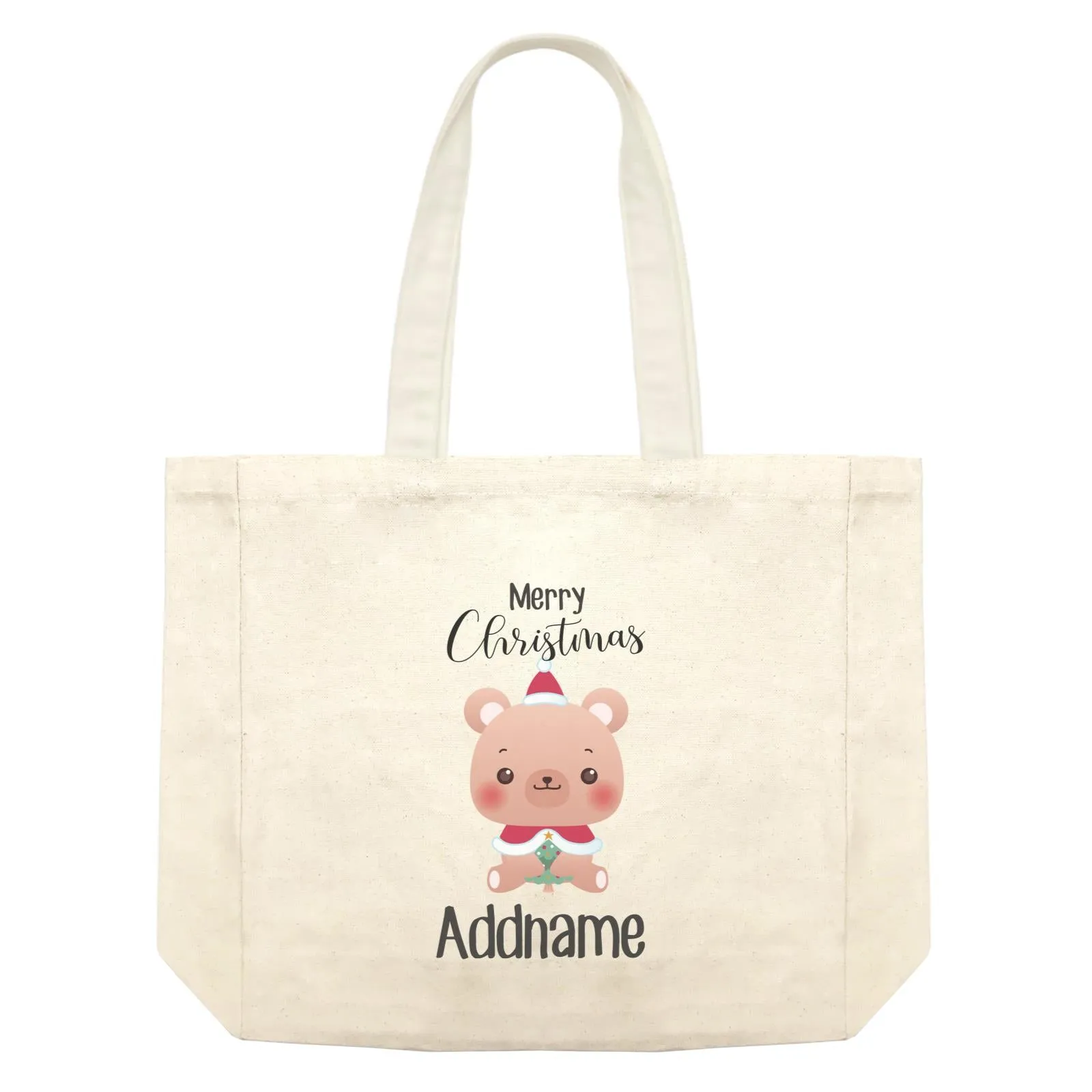 Christmas Cute Animal Series Bear Merry Christmas Shopping Bag