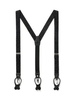 Classic Black Paisley Suspenders