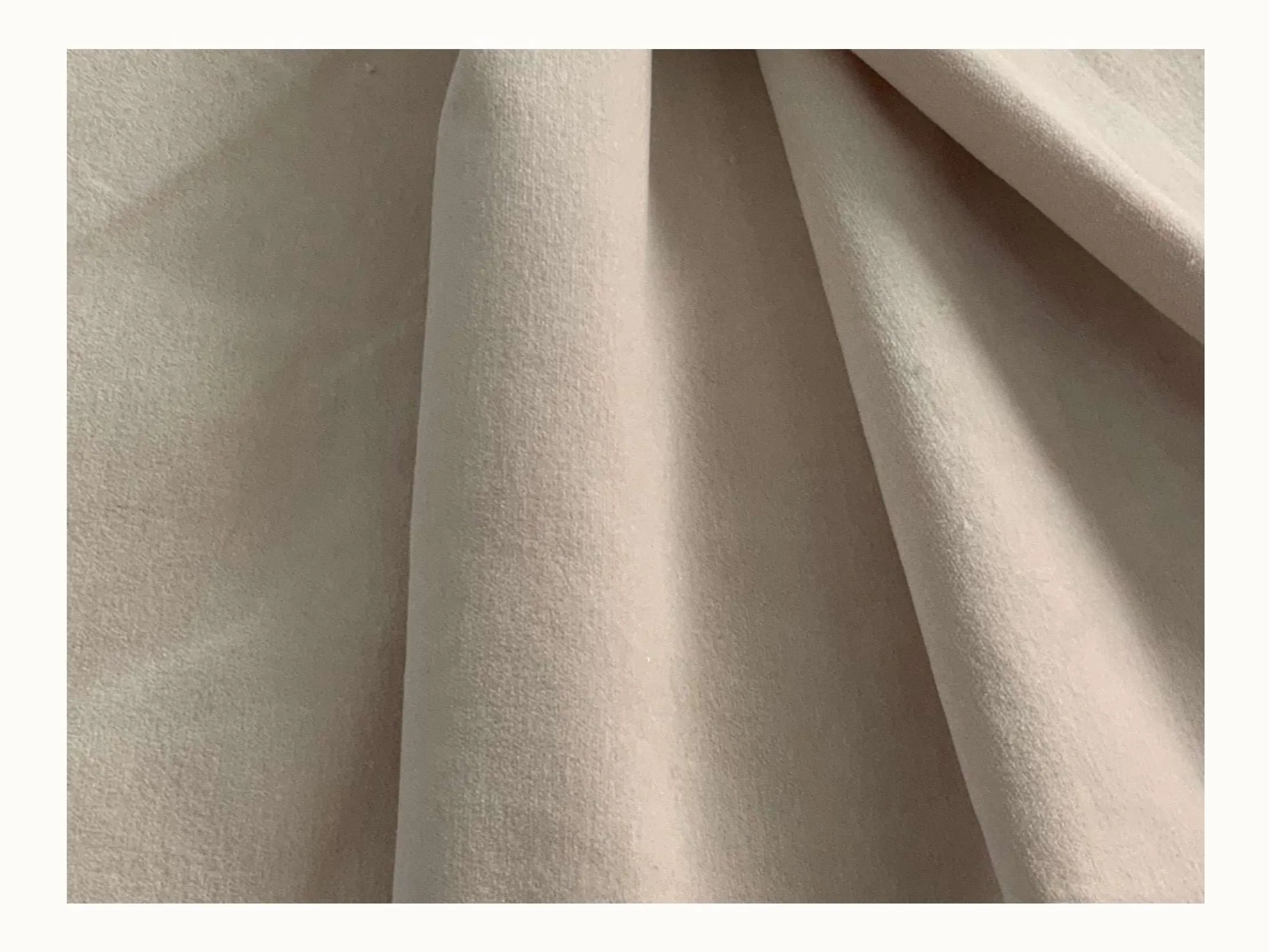 CREAM PINK  Cotton Dressmaking Velvet / Velveteen Fabric - Lightweight-BY Truly Sumptuous