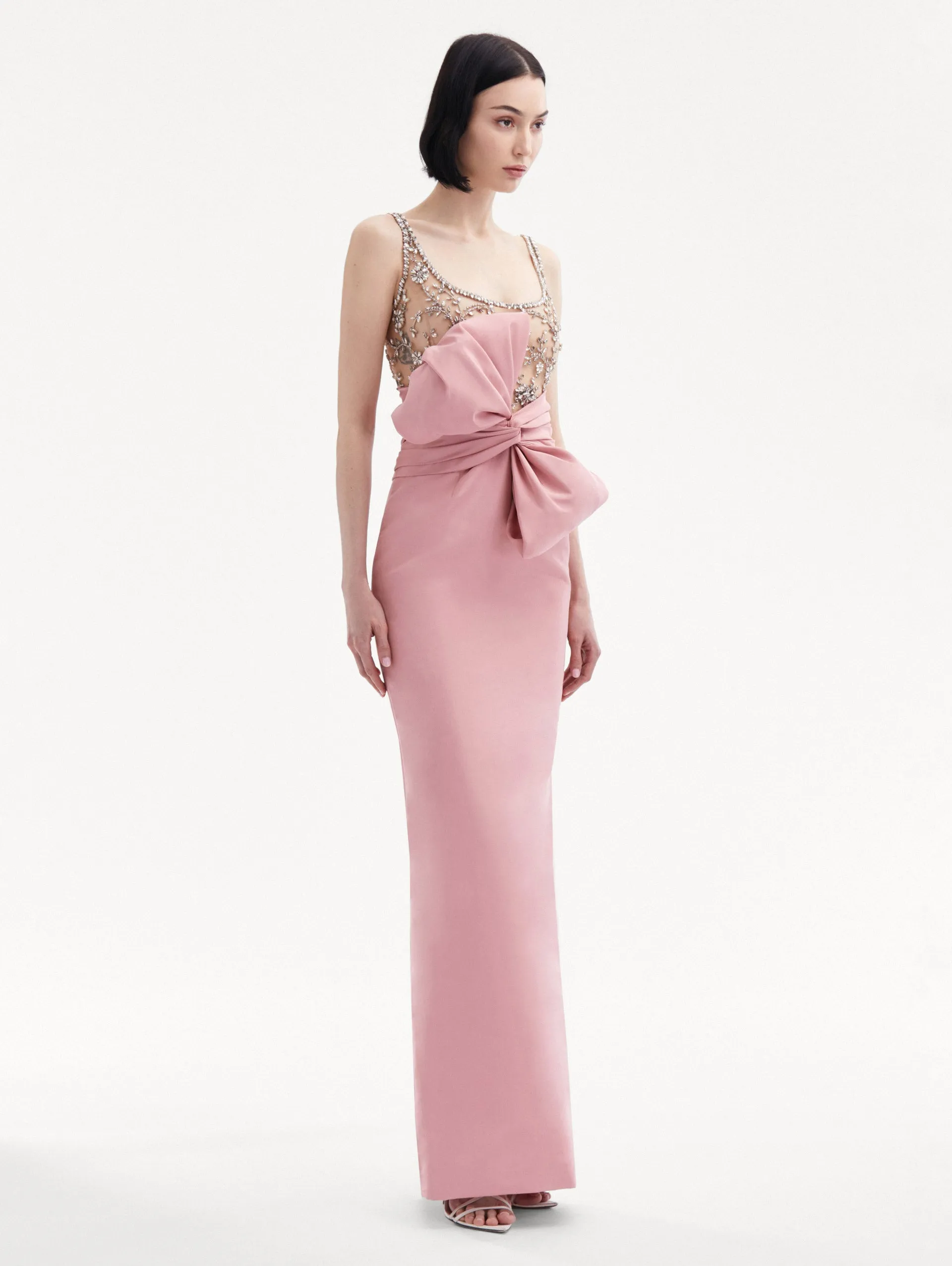 Crystal Embroidered Faille Gown