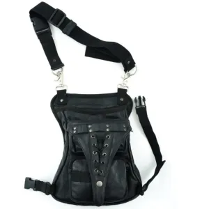 Daniel Smart Thigh Bag w/Waist Belt, Leather, Black