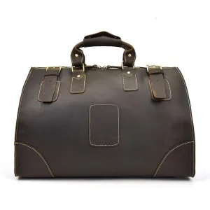 Dark Brown Crazy Horse Leather Duffel Bag