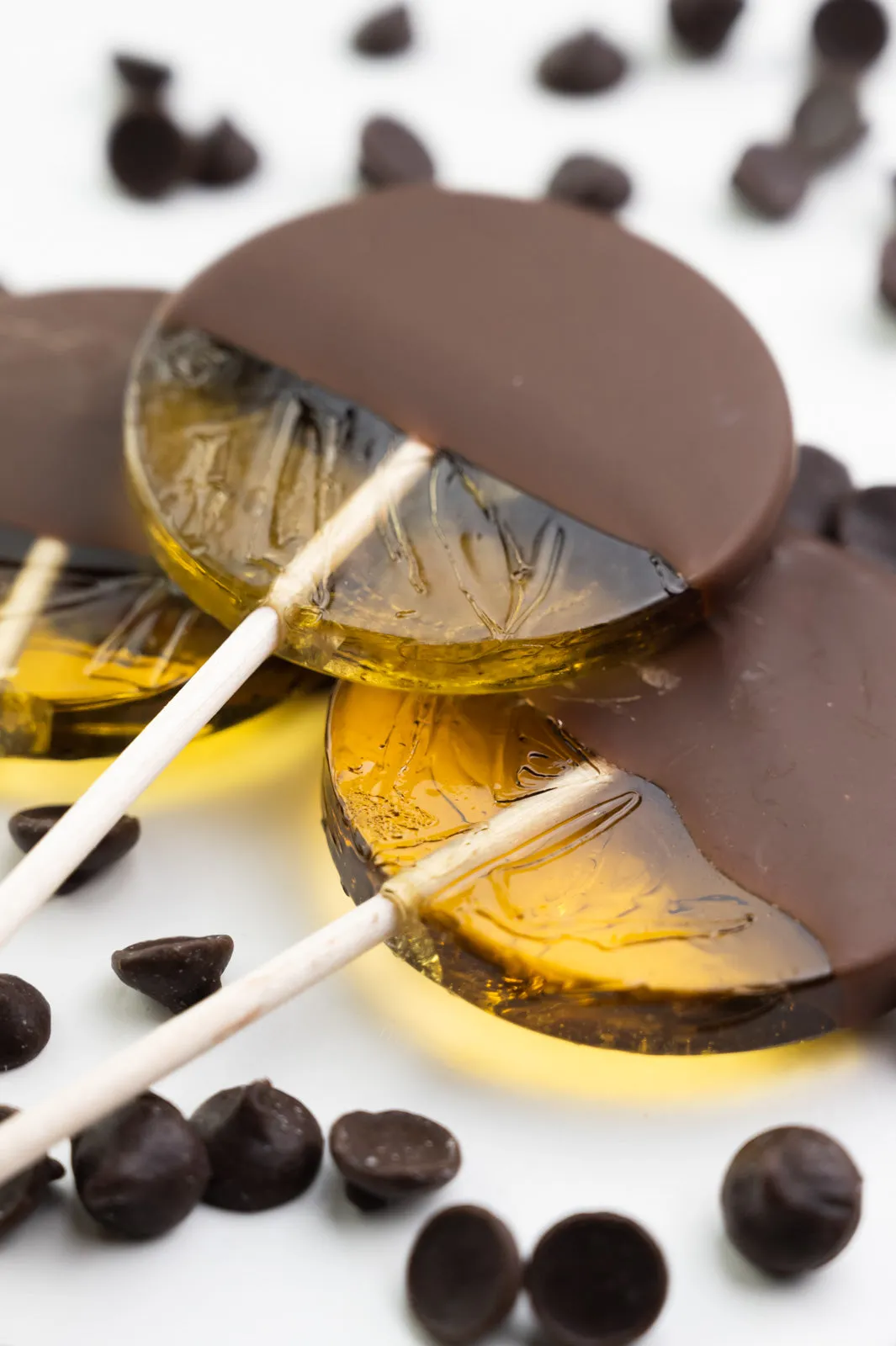 Dark Chocolate Dipped Honey Lollipops Bag of 8