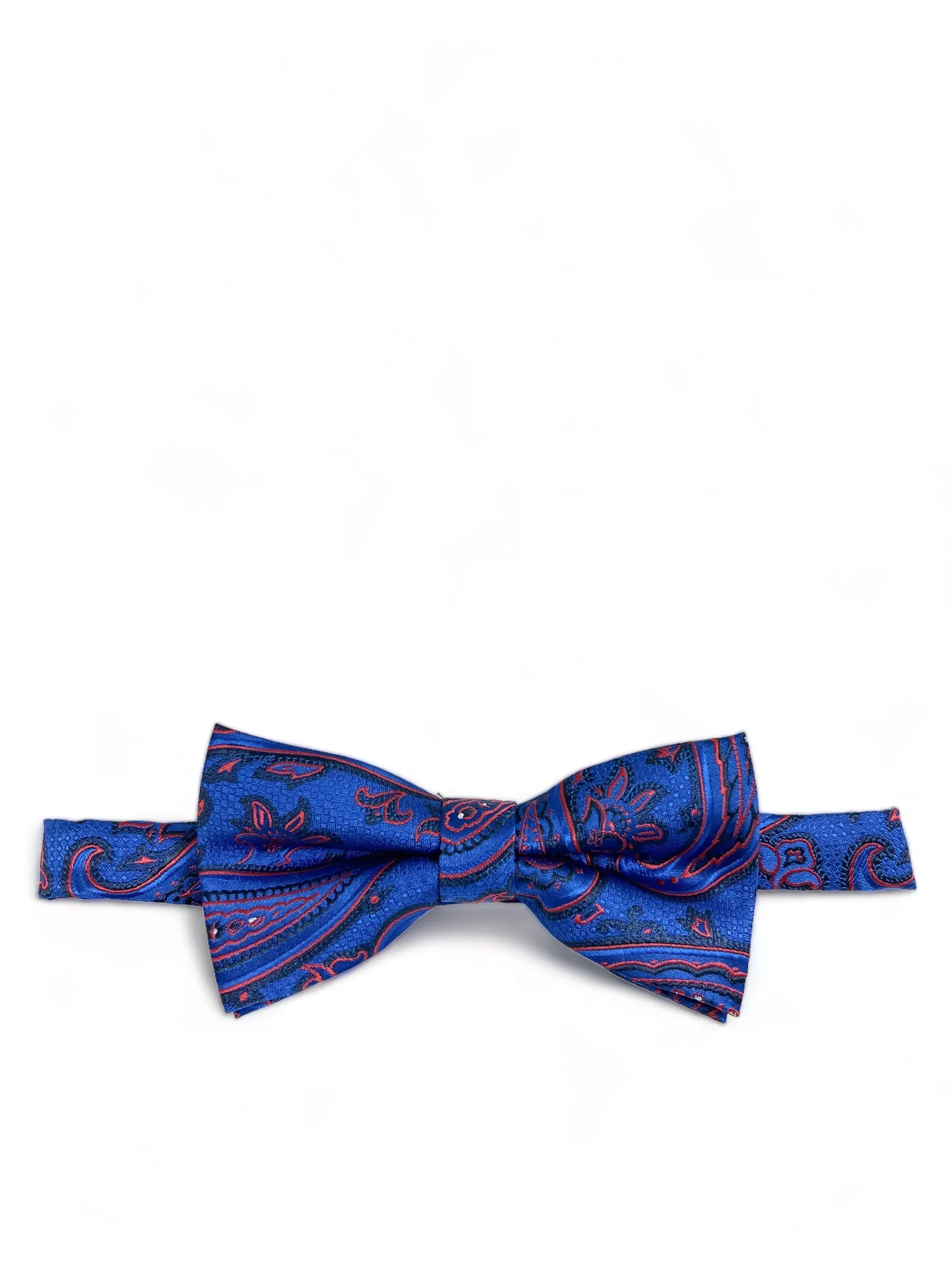 Dazzling Blue Rough Paisley Men's Bow Tie