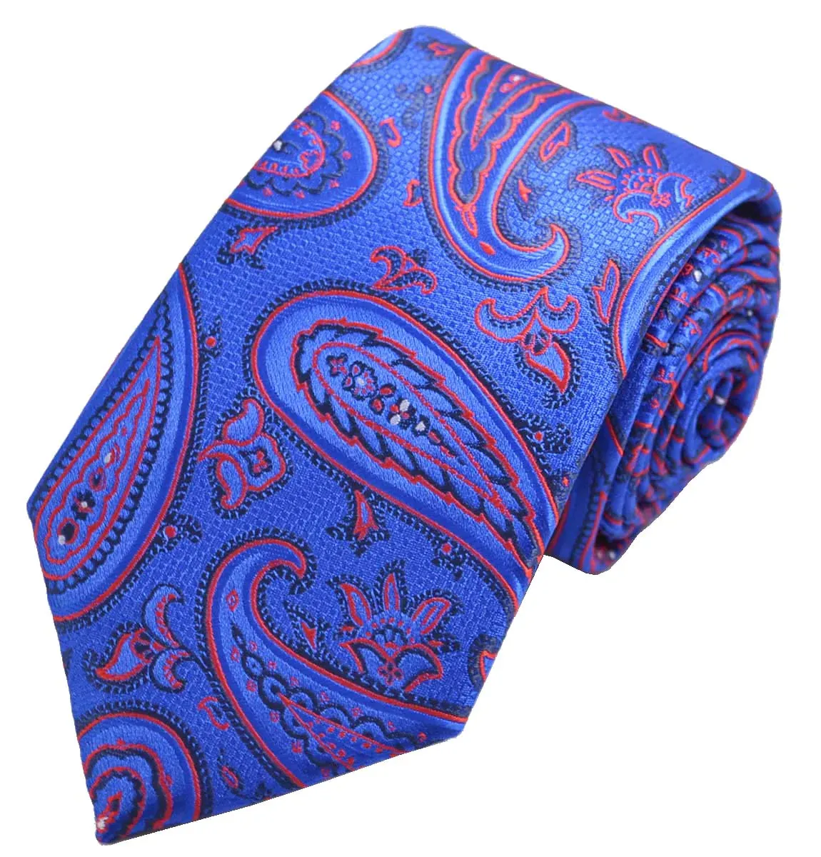 Dazzling Blue Rough Paisley Men's Necktie