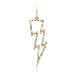 Dazzling Diamond Open Lighting Bolt Charm