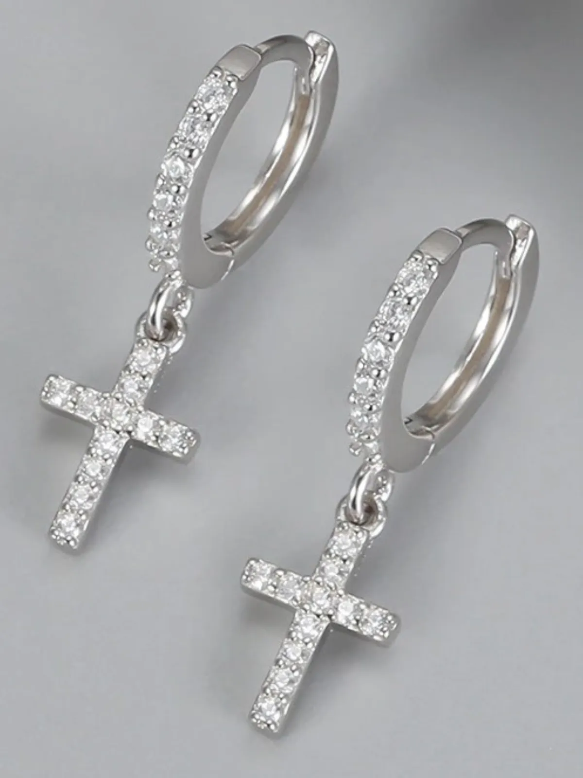 Dazzling Divine Cross Drop Earrings