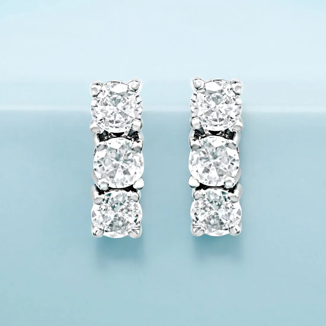 Dazzling Drops Rhodium Plated 925 Sterling Silver Earrings