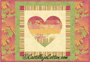 Dazzling Heart Placemat Quilt CJC-51501e - Downloadable Pattern