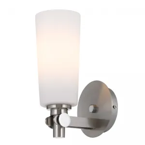 Delmar Nickel and Opal Matt Industrial Modern Wall Light