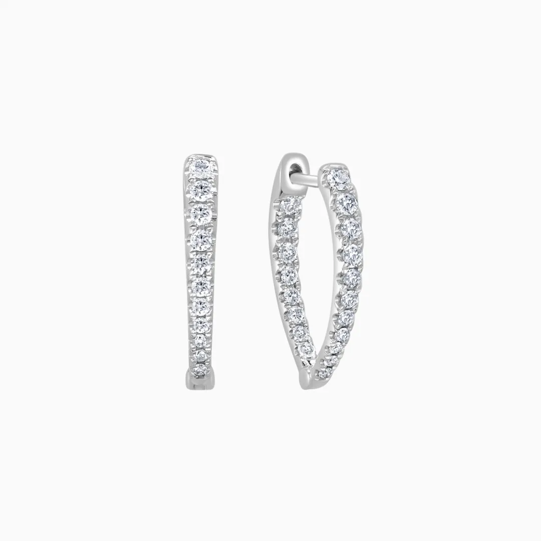 Diamond Point Inside-Out Hoop Earrings