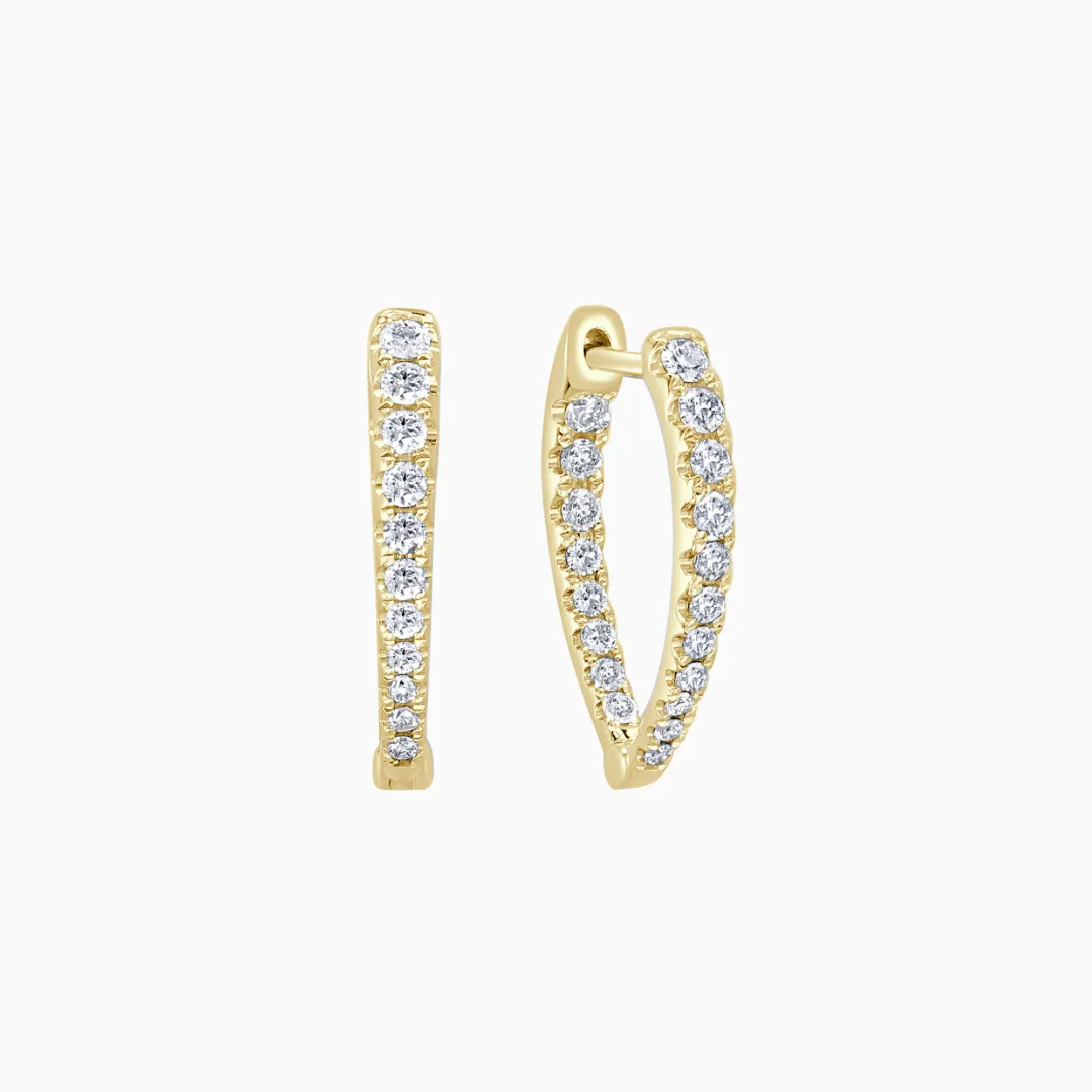 Diamond Point Inside-Out Hoop Earrings