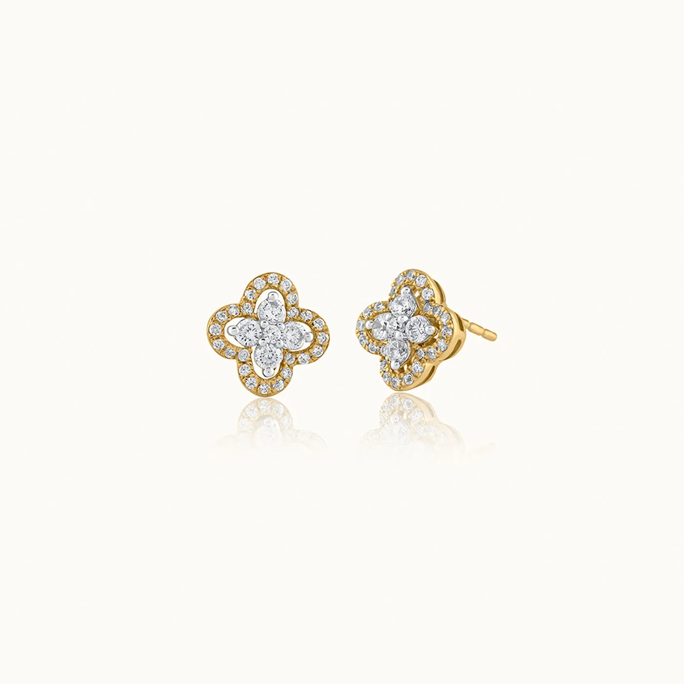 Elegant Clover Diamond Earrings