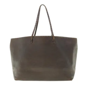 FENDI Tote Bag Leather Brown  rd4683