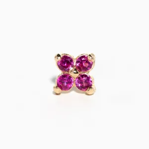 Fine Teeny Fuchsia Ball Back Stud